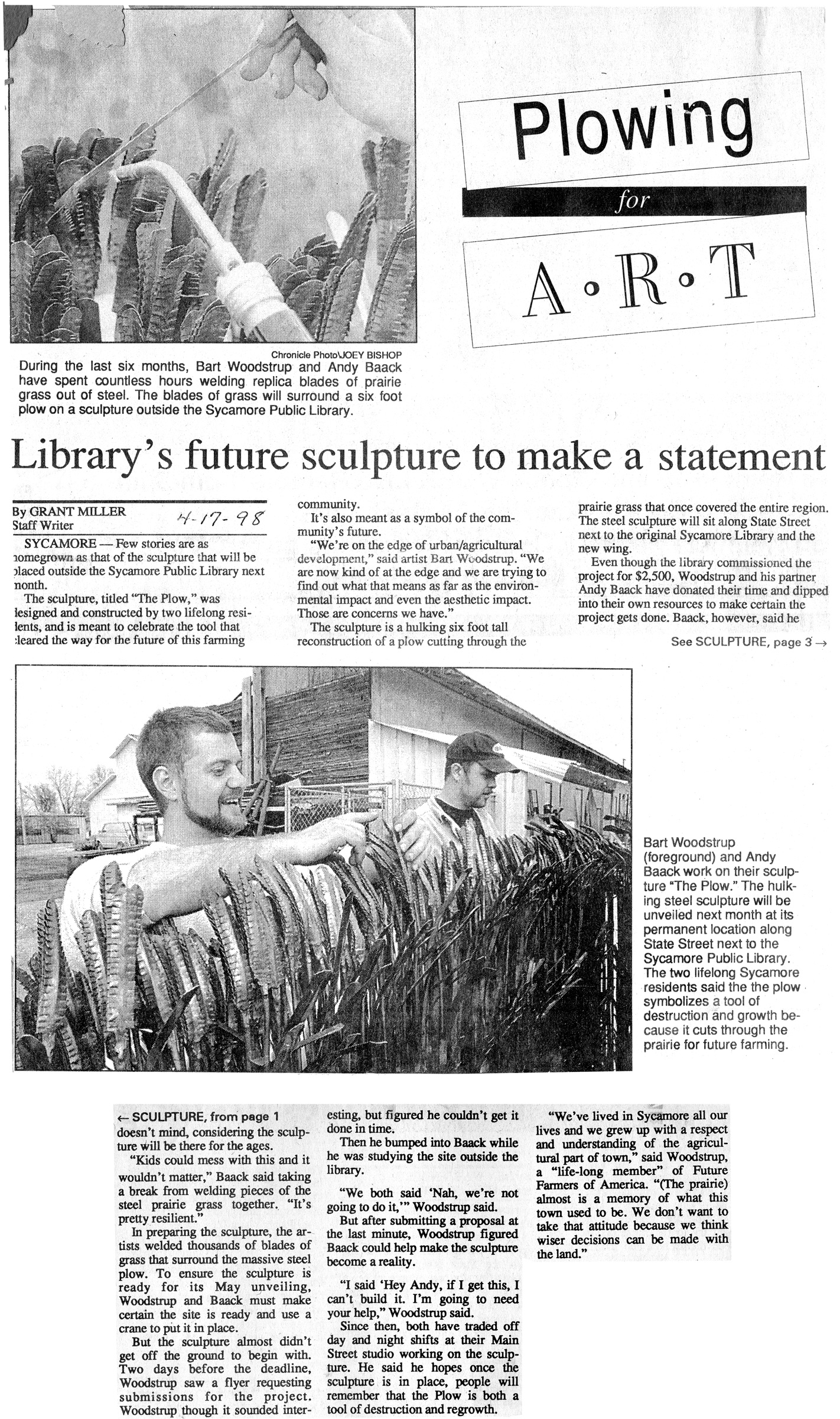 A local news article about the sculpture.