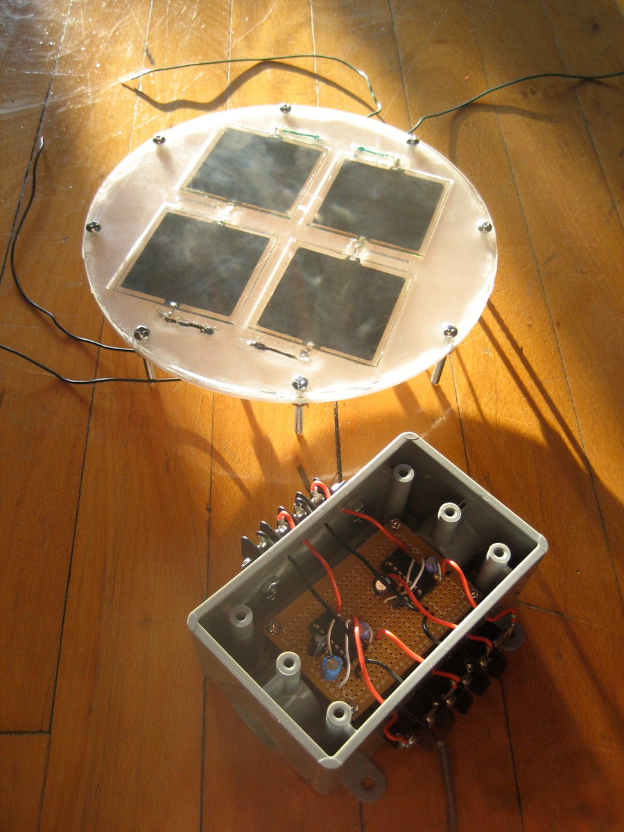 Flower sound circuitry and solar panel